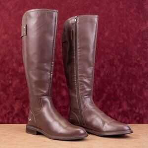 Franco Sarto Women Henrietta Brown Vegan Leather Flat Riding Knee Boots sz 9.5